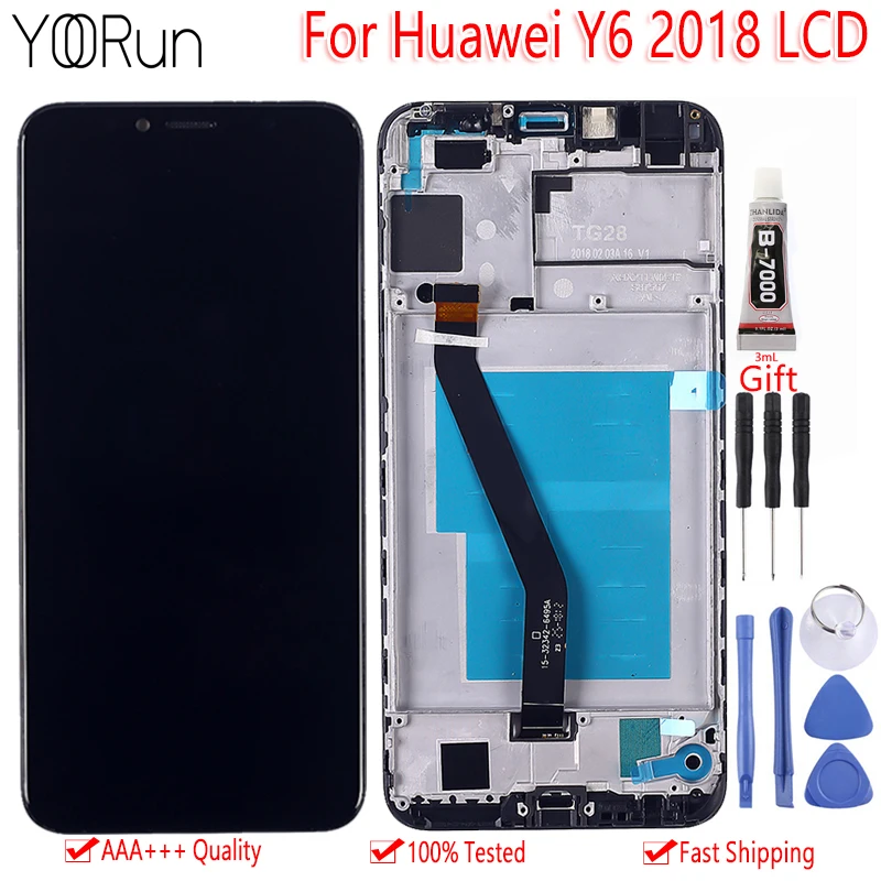

5.7'' For Huawei Y6 2018 ATU-LX3 ATU-L11 L21 L22 LCD DIsplay Touch Screen Digitizer Assembly With Frame Replacement Free Tools