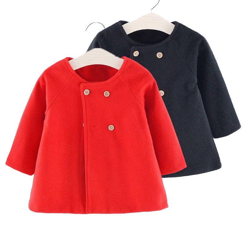 

Girls Fashion Woolen Jackets 2018 Autumn Outerwear Children Trench Coat For Baby Kids Windbreakers Wool Jacket For Girls Clothes