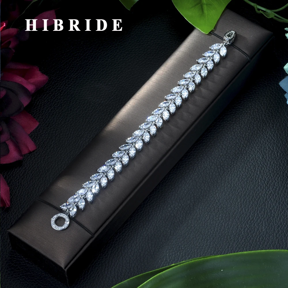 Модные высококачественные браслеты HIBRIDE серебряного цвета с кубическим