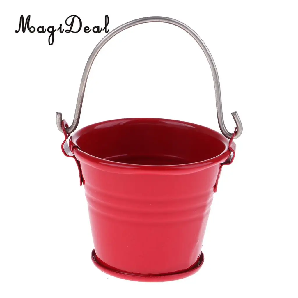 New Arrival 1/12 Scale Dollhouse Miniature Kitchen Garden Water Bucket Pail Furniture Decoration Accessory 7Colors