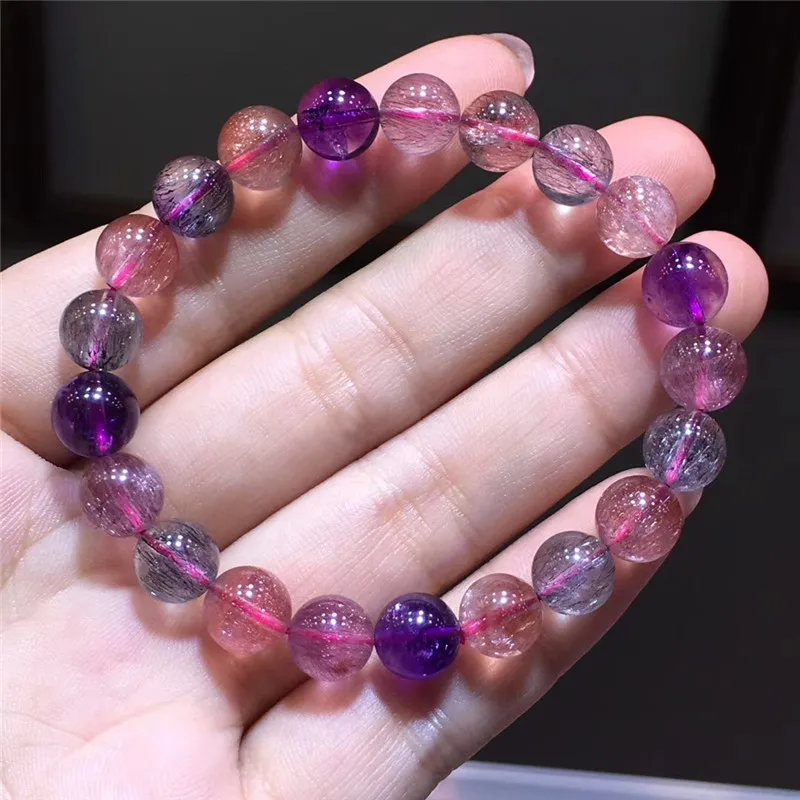 Natural Super Seven Melody Stone Rutilated Quartz Bracelet (1)