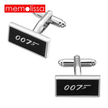 

MeMolissa 3 Pairs Big Promotion!! 007 Cufflinks Black Color Movie Design Copper material Cuff links