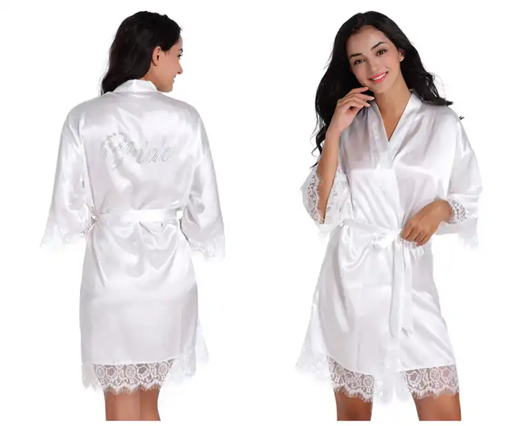 white kimono dressing gown