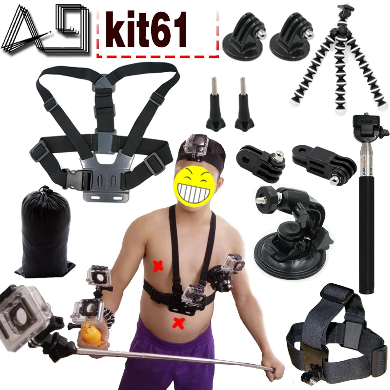 A9 For Gopro hero 4 session Accessories Stick Pole Tripod Mount Kit for
