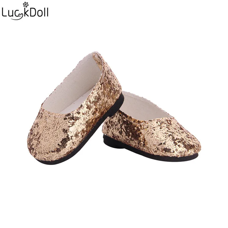 Luckdoll Красивая 18 дюймов американская Кукла Блестки туфли кукольные аксессуары мини обувь детская лучший подарок n1564-n1673