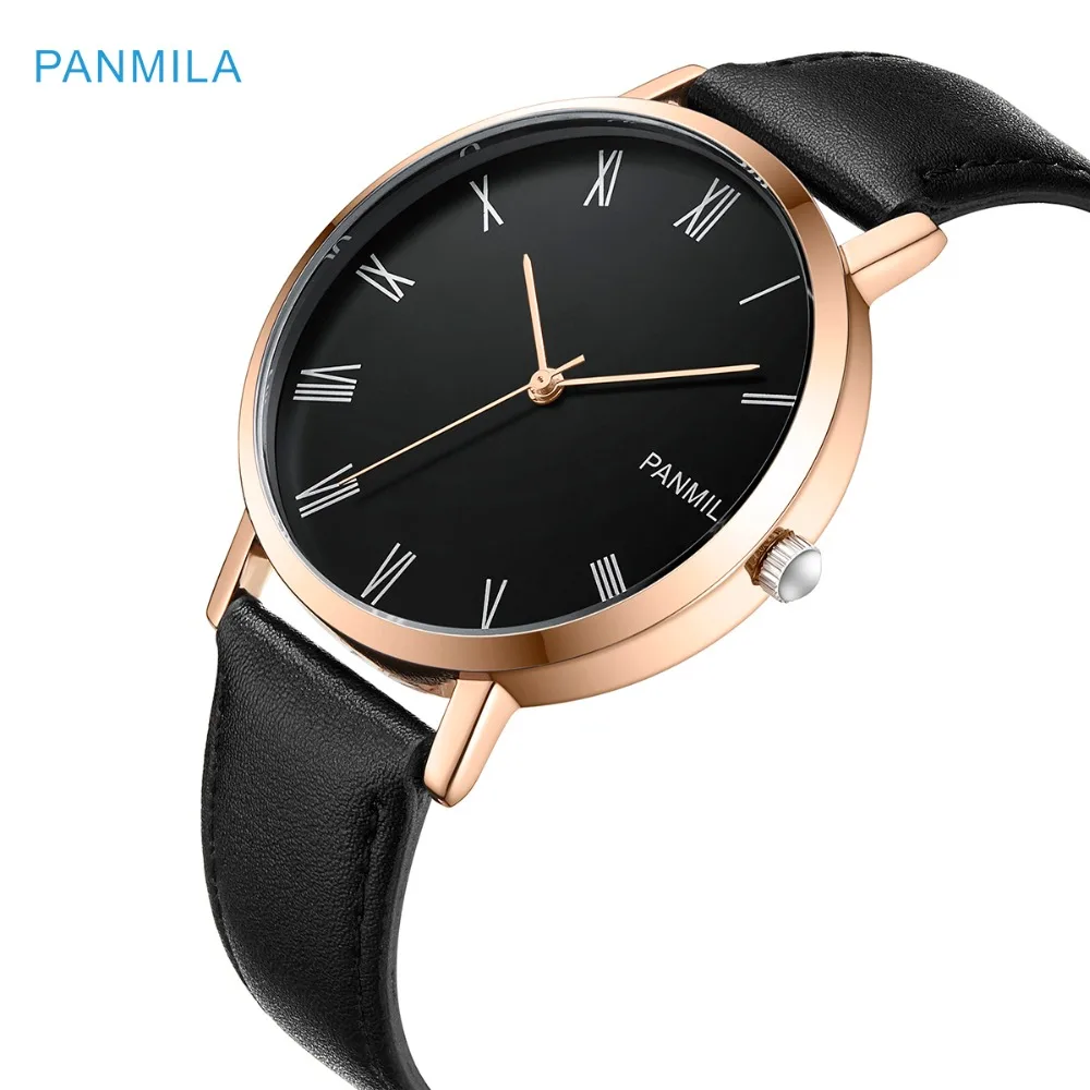 

PANMILA Brand Couple Casual Business Quartz Watches Men Women student Leather Strap Watch