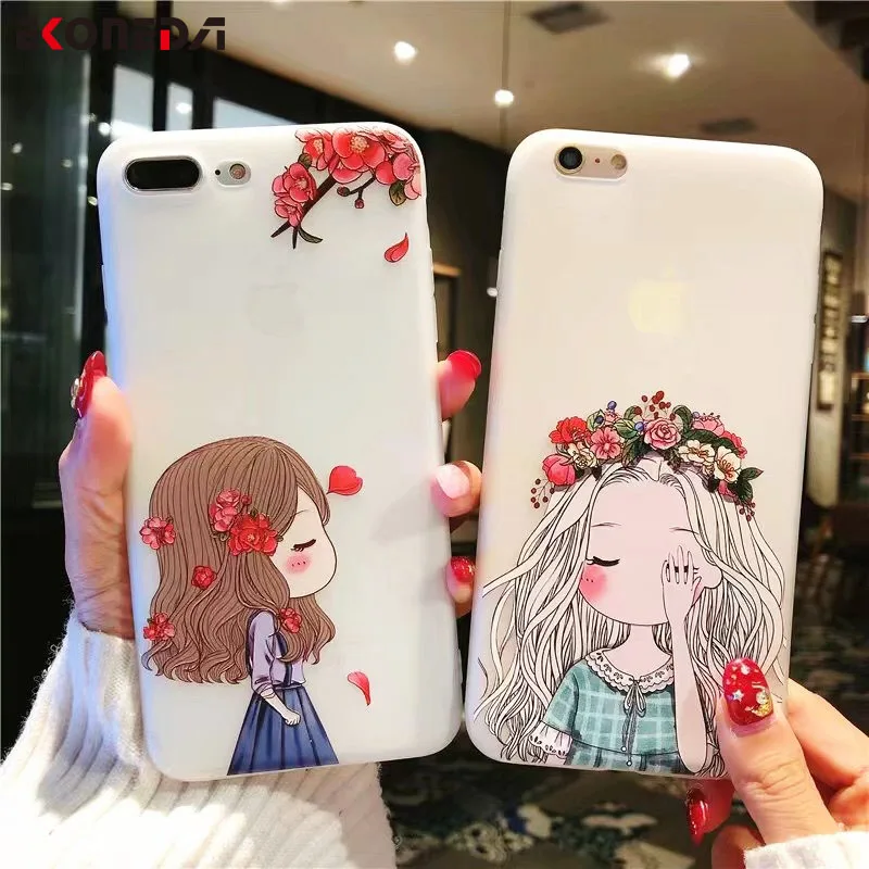 EKONEDA Fairy Floral Girls Phone Case For iPhone 8 Plus ...