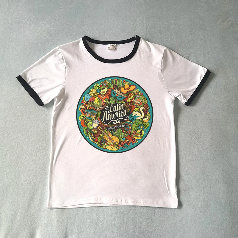 Hillbilly Latin America Doodles  Vector Art Fashion Printed Women Tees Vintage Modal Tshirts Harajuku Street Wear T shirt Women