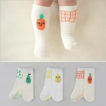 Корейские Гольфы с рисунком фруктов для маленьких мальчиков и девочек гетры для малышей, хлопковые носки для новорожденных детей, meias