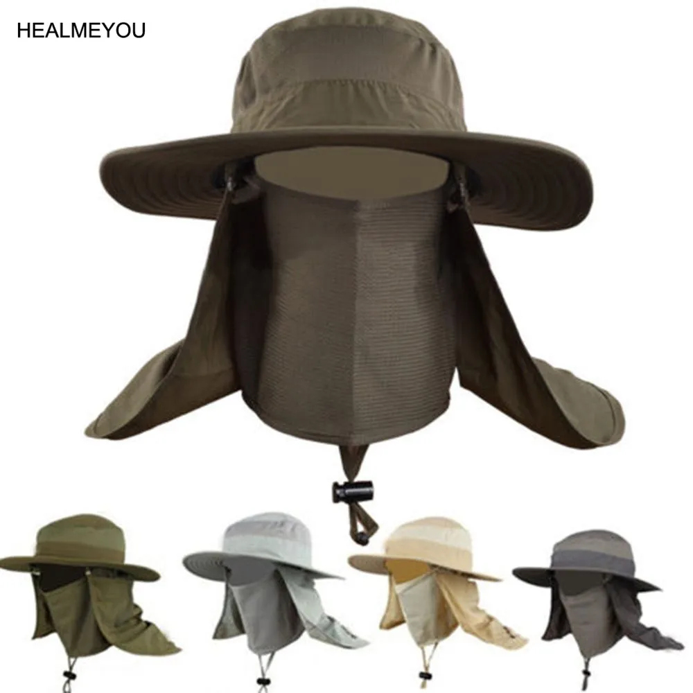 New Outdoor Unisex Brim Sun Block Quick Drying Fishing Sun Cap Climbing