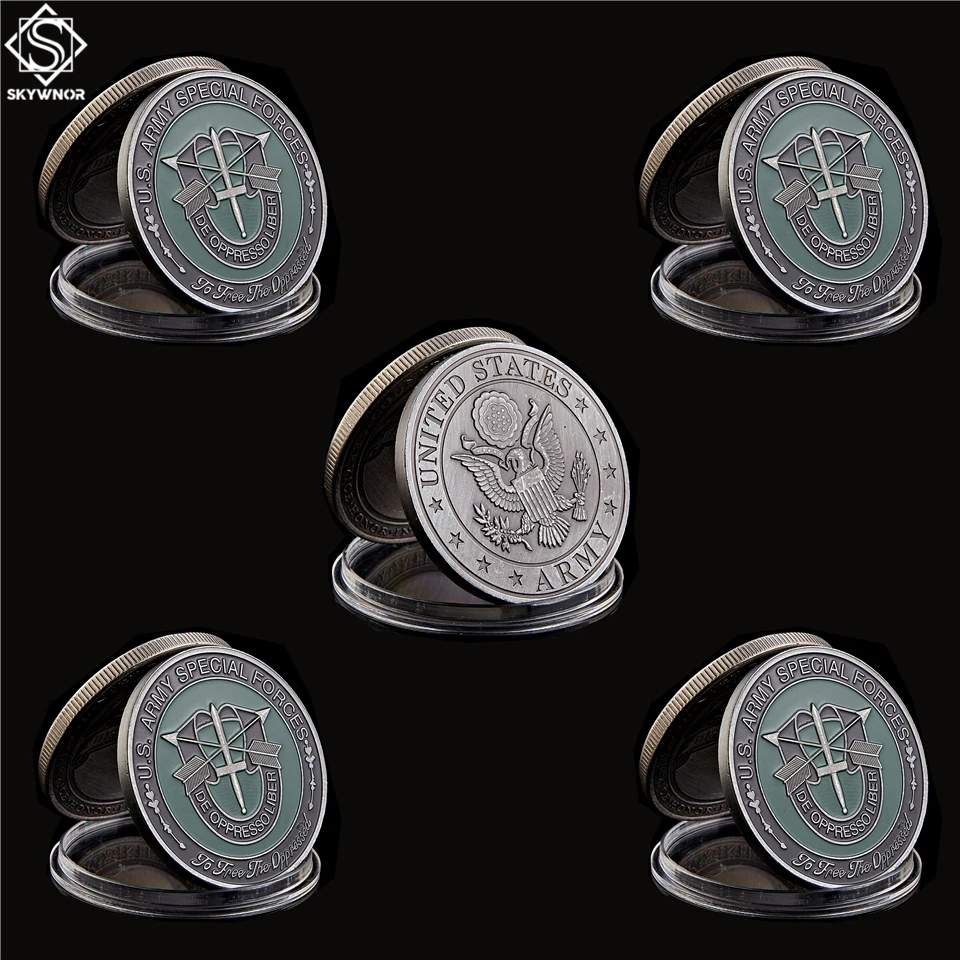 

5PCS/Lot United States Army Challenge Green Berets Coin Special Forces De Oppresso Liber Liberate From Oppression