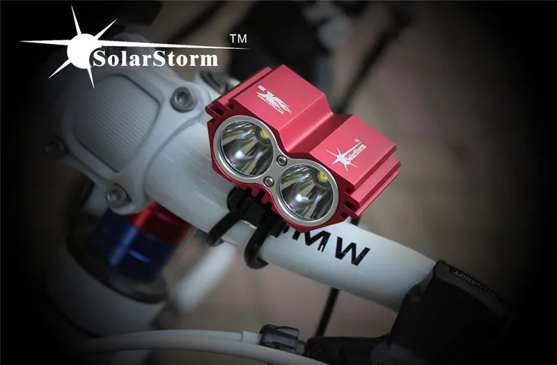 SolarStorm Front Bicycle Light 3X T6LED MTB Bike Headlamp Headlight Rechargeable 