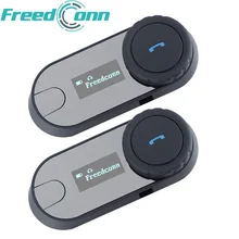 2 unids FreedConn TCOM-SC BT Interphone Bluetooth Casco de La Motocicleta Moto Auricular con Pantalla LCD y Radio FM