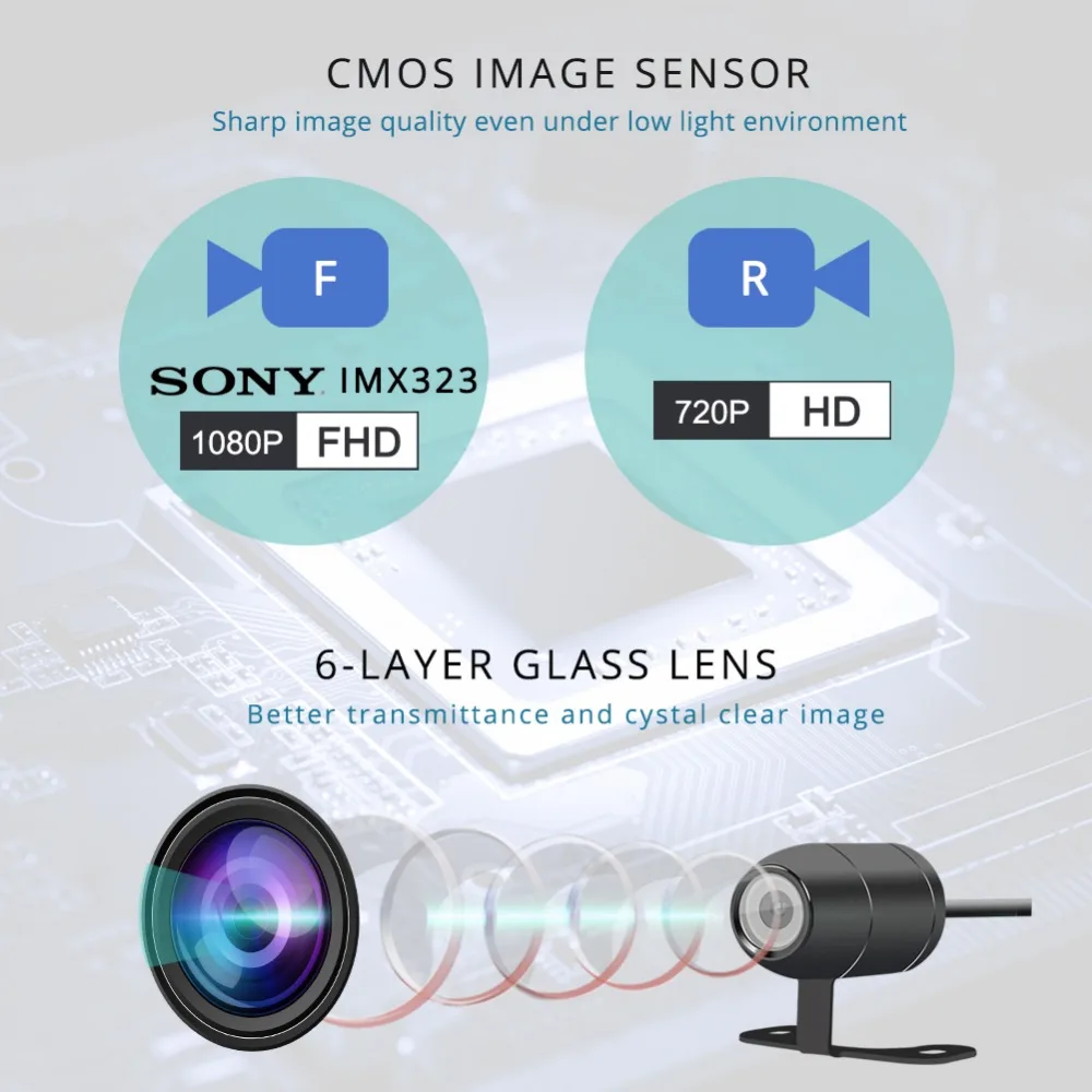  Original M6L Wifi car camera dual lens full hd 10800P motorcycle dvr camera car camera support GPS 