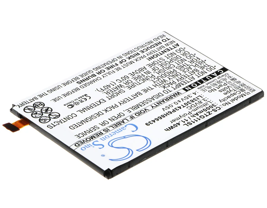 Аккумулятор Cameron Sino 3000 мАч LI3830T43P6H866439 Li3830T43P6h966439 для ZTE G111 N9518 Warp Elite ZMAX 2|cameron sino|3000mah
