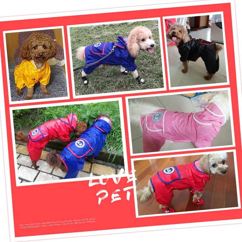 HEYPET Pet собачьи плащи с капюшоном с буквенным принтом уличная одежда для маленьких средних щенков водонепроницаемая одежда для собак куртка комбинезоны
