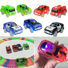 Tracks Cars LED Light Electronics Car Tracks Toy Parts Car Magic Rail Race Track for Children Boys Birthday Gifts