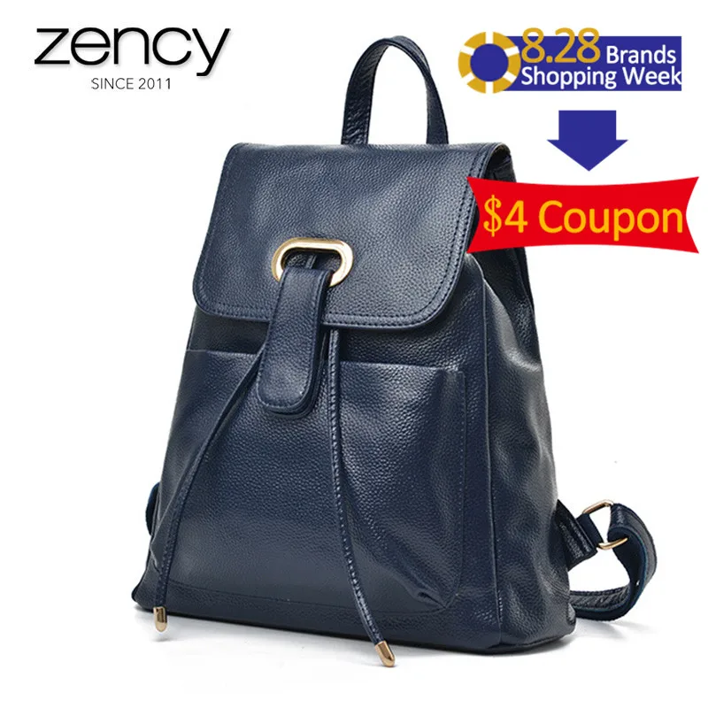 Soft Top Genuine Leather Fashion Casual Women s Travel Backpacks Daily Pocket Girl SchoolBag 3 Colol