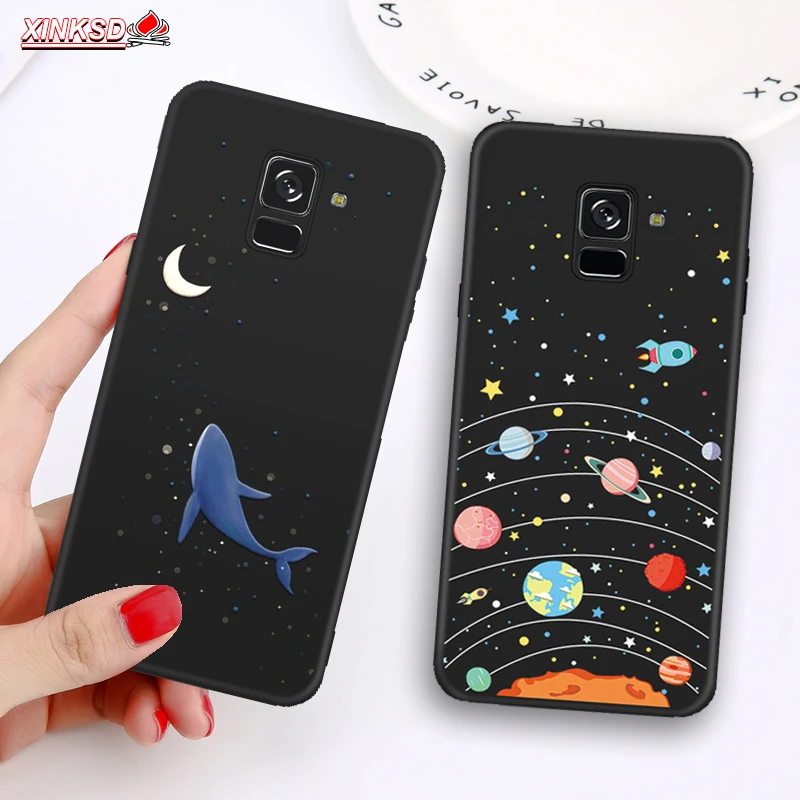 

Pattern Case For Samsung Galaxy S8 S9 Plus A8 A6 Plus 2018 A7 2018 A750 Black Matte Cover For Samsung S9 J3 J5 J7 2017 EU Cases