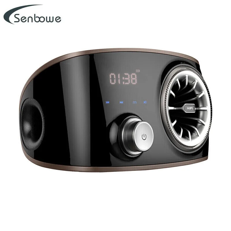 

SENBOWE Touch Control Bluetooth Speaker Subwoofer Home Desktop FM Radio Portable Wireless Speaker LED Digital Clock