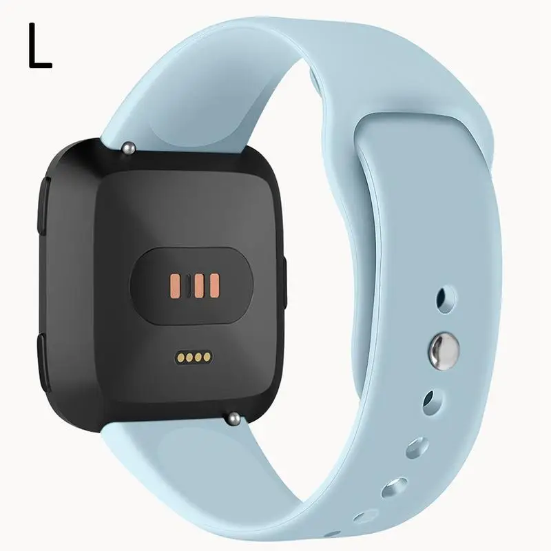Мягкие силиконовые Замена спортивные часы-браслет ремешок для Fitbit Versa Lite Edition браслет 15 цветов S L Размер - Цвет: Light Blue