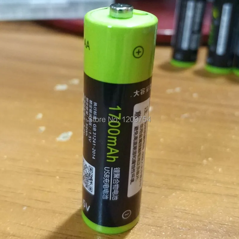 ZNTER 2550mwh 1,5 V USB AA 1700mAh литий-полимерный литий-ионный аккумулятор usb 2 часа Быстрая зарядка - Цвет: 1pc no usbcable