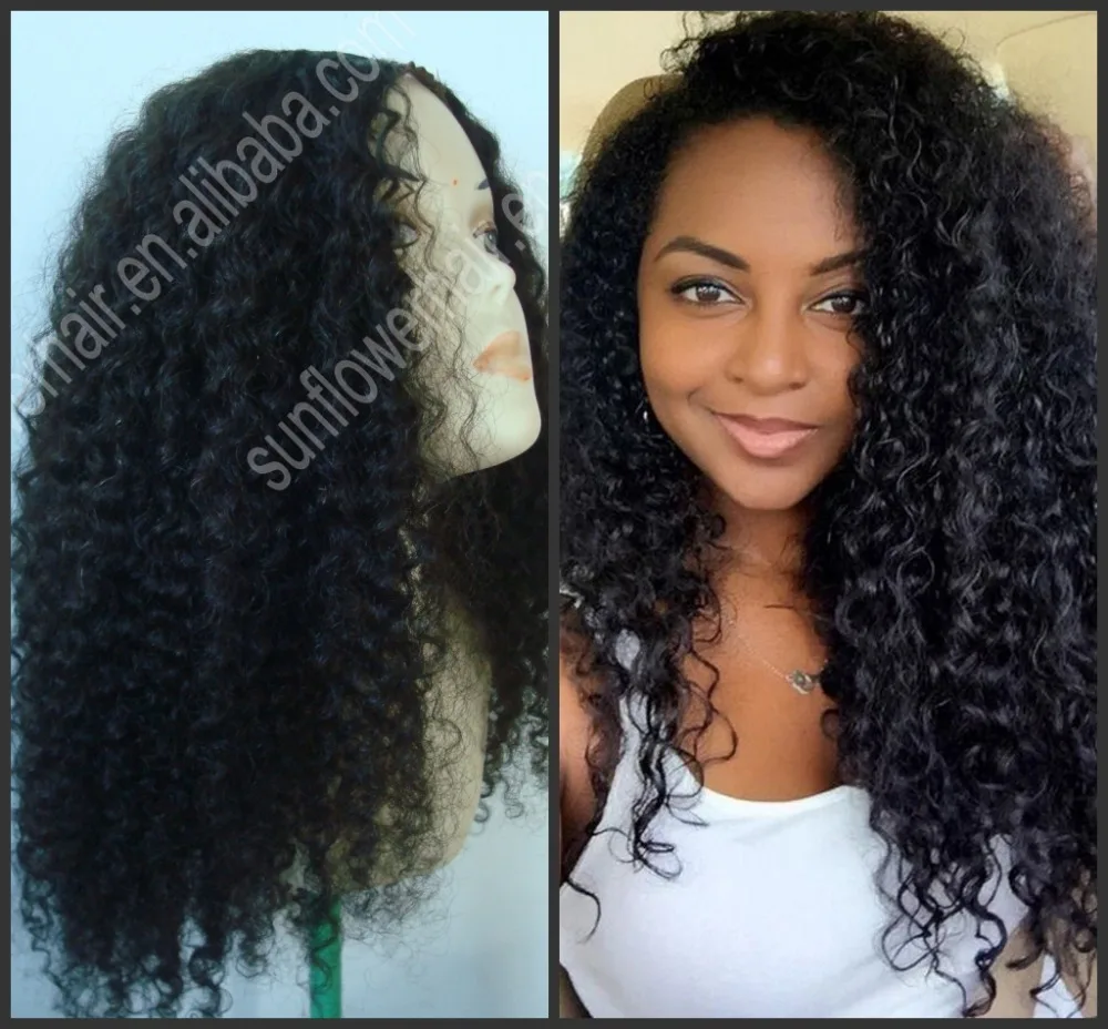 indian remy human hair lace front wig kinky curly full lace human hair