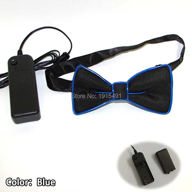 2017 New arrival 10 Color available Holiday Lighting EL Glowing BowTie Sparkling For Stage,Party Decoration+one DC-3V EL inveter