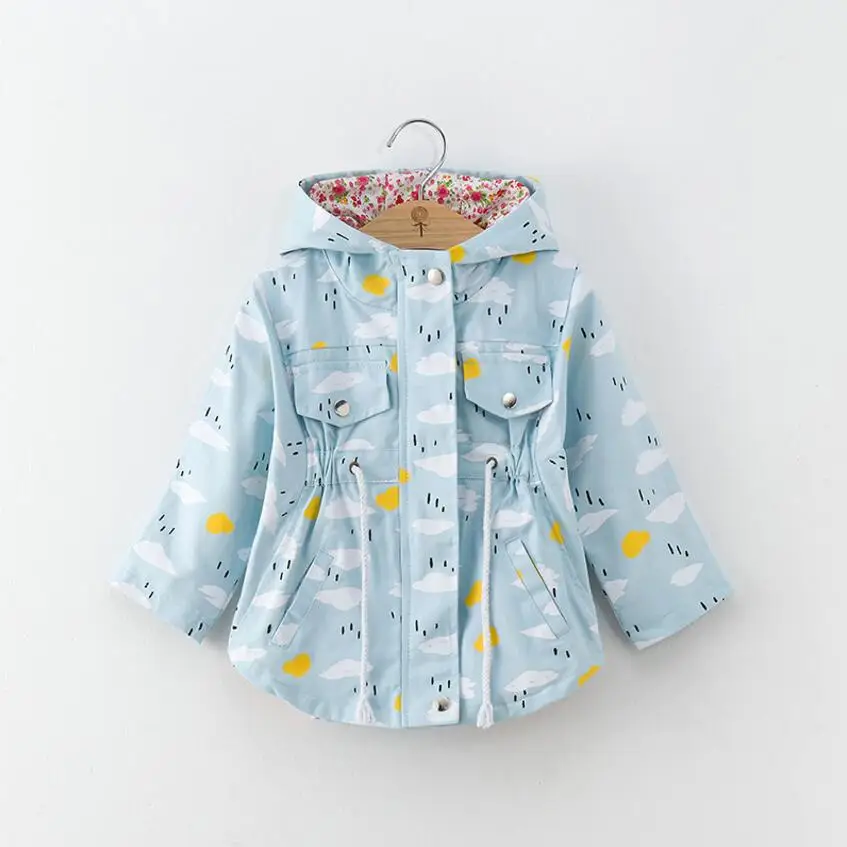 Детская куртка с капюшоном мультяшным принтом весна 2018|girls coats and jackets|brand girls coatgirls