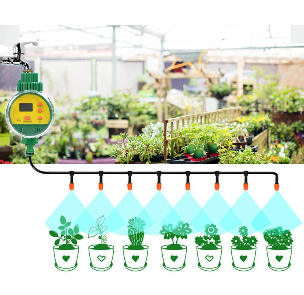 Автоматический интеллектуальный электронный ЖК-цифровой таймер для полива воды открытый садовый контроллер ирригатора для полива