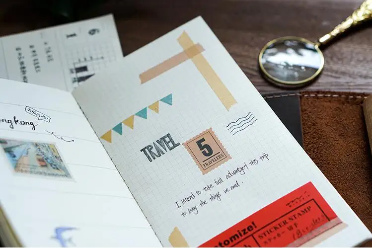 Записная книжка Midori для путешествий, сменный блокнот A5, TN, стандартный карман, в стиле паспорта, с линейкой, квадратный, еженедельный, заправка, 30 листов