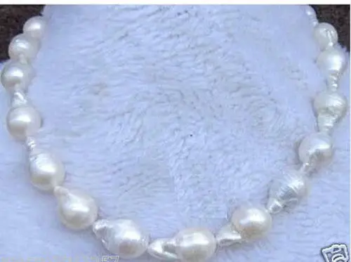 

Hot sale new Style >>>>> SUPER BEAUTY 18-20mm AAA SOUTH SEA WHITE BAROQUE PEARL NECKLACE 18