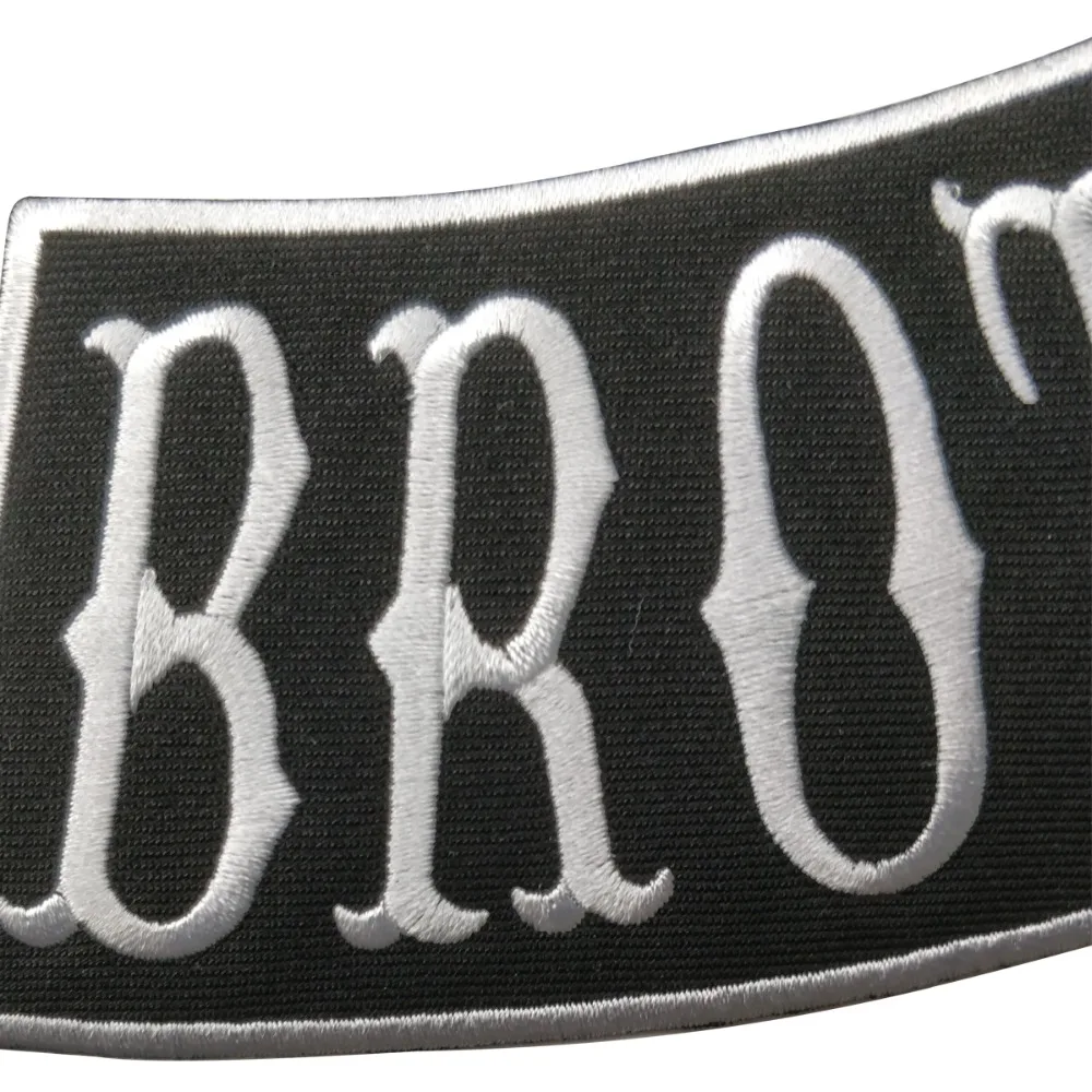 Hells fires brotherhood motorcycle patch for jacket full back embroidery custom clothing application free shipping  (2)