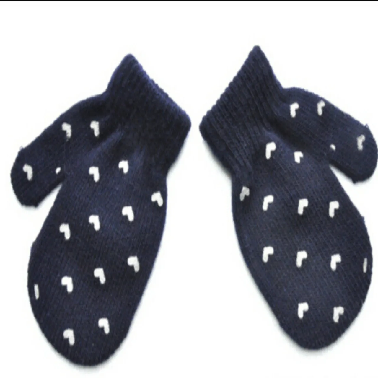 Winter 4 Colors Kids Dot Star Heart Pattern Mittens Boys Girls Soft Knitting Warm Gloves