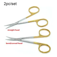 2pcs Nose Equipment cosmetic surgery gauge Ophthalmic Surgical Caliper tools Double eyelids stainless cut canthus Fine Scissors 1