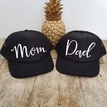 Бейсболка с буквенным принтом для мамы и папы, Кепка-Дальнобойщик для женщин и мужчин, унисекс, с сеткой, регулируемый размер, Прямая поставка M-169