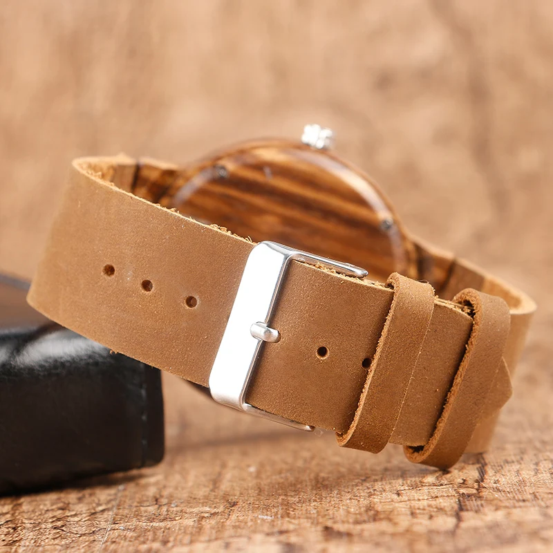 Top Gift BlackCoffeeGreen Dial Natural Bamboo Wood Watch Men Women Genuine Leather 2017 Wooden Clock Male hour Reloj de madera 2017 Christmas Gifts (22)