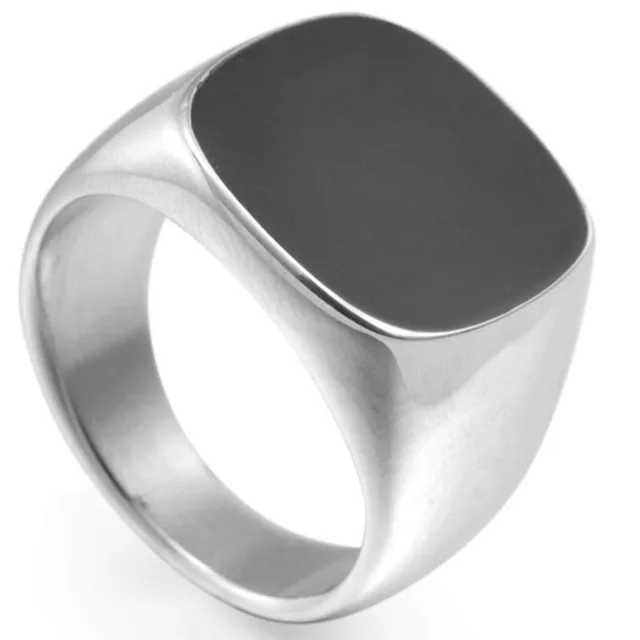 Size 5 to 16 Stainless Steel Signet Enamel Wedding Engagement Ring Cocktail Bike Size 5 to 16 Stainless Steel Signet Enamel Wedding Engagement Ring Cocktail Bike