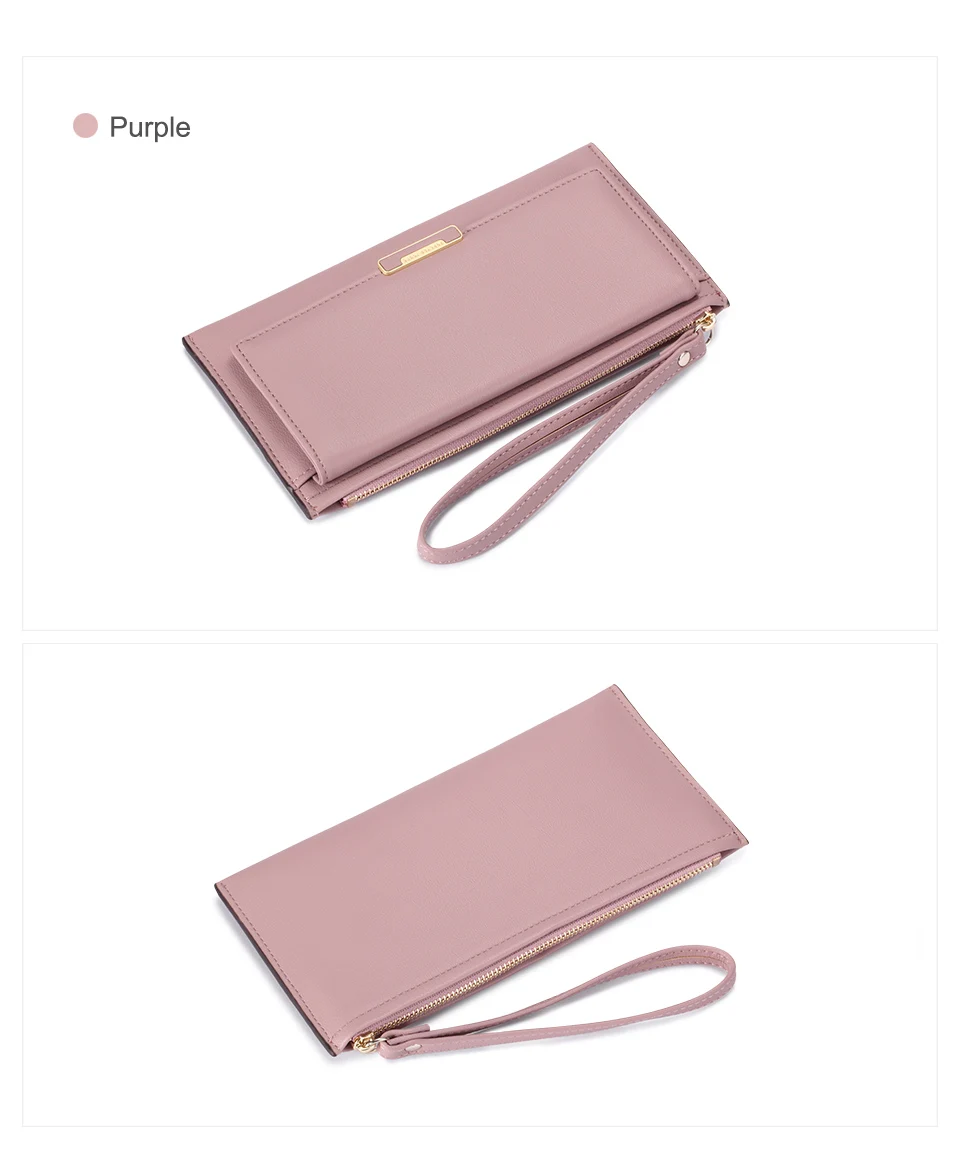 Jamarna Wallet Female PU Leather Long Clutch Women Wallet Female Women Wallets Red Zipper Phone Pocket Coin Purse Wristlet_14