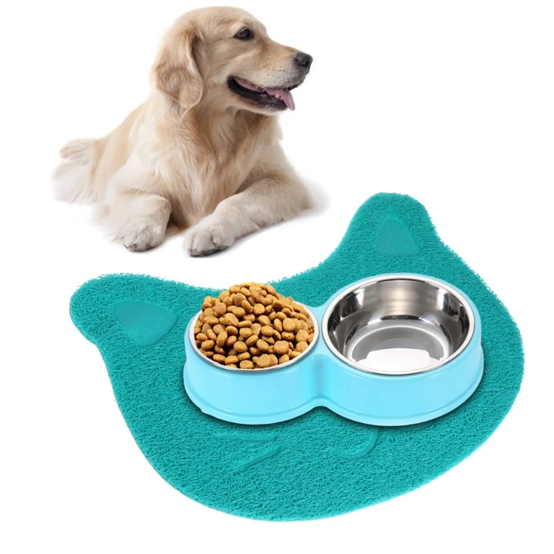 Pet Cats Mat Face Litter Sand Box Feeding Bowl PVC Tray Tablecloth Tidy Cleaningin Cat Beds