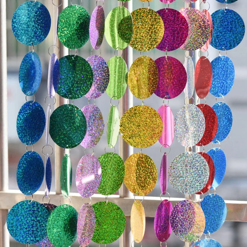 

55mm Big Sequins DIY Curtain Door Hang Decorations Laser Round Disc Sequin for Wedding Party Stage Celebration Accessories 10pcs