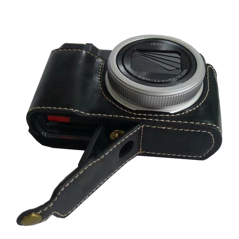Из искусственной кожи чехол камера сумка половина тела для panasonic TZ200 ZS220 портативный чехол с отверстием батареи