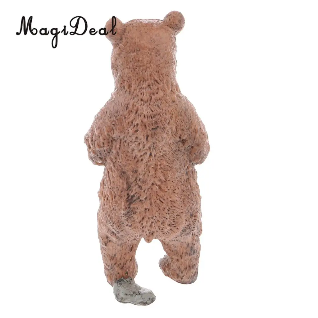 1Pc Realistic Standing Brown Bear Wild Zoo Animal Model Action Figure Kids Children Toddlers Toy Gift  Home Desk Decoration