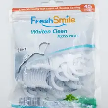 45 шт. в пакете отбеливают чистую нить 2 в 1 со съемной палочкой