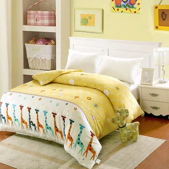 

Home Textile 100% Cotton Children's Cartoon Cute colorful Giraffe Bedding kids boys girls gift Bedclothes Duvet Cover king size