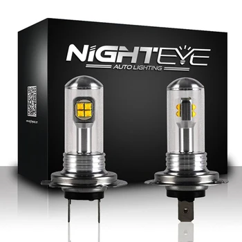 

2PCS Nighteye H1 H4 H7 9005 80W With LED Lights 1500lm Fog Lamp Tail Driving Bulbs DRL Headlights