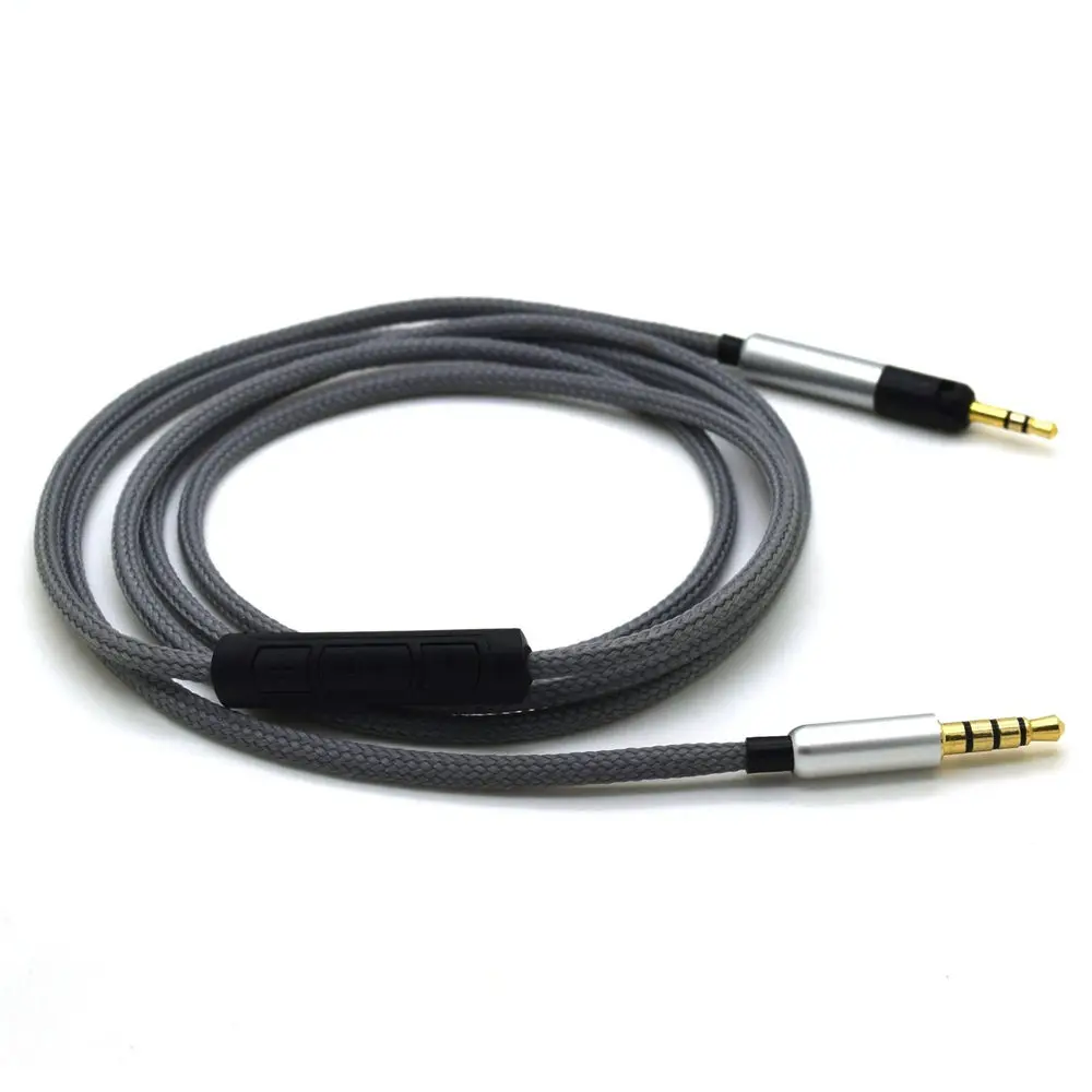 Headphone cable extension with microphone 3 5mm Male to 2 5mm Male Replace Cable OFC Wire for Audio Technica ATH M50x M40x M70x