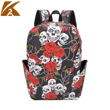 KVKY Punk Skull Florals Backpack Women Fashion Canvas School Bags for Teenagers Girls Laptop Backpack Bag Mochilas Feminina KVKY Punk Skull Florals Backpack Women Fashion Canvas School Bags for Teenagers Girls Laptop Backpack Bag Mochilas Feminina