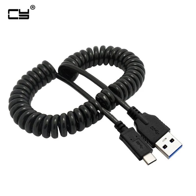 

Растягивающийся приблизительный USB 3.1 Type C к USB 3,0 A Мужской кабель для зарядки данных для планшета, телефона и ноутбука 150 см 5 футов