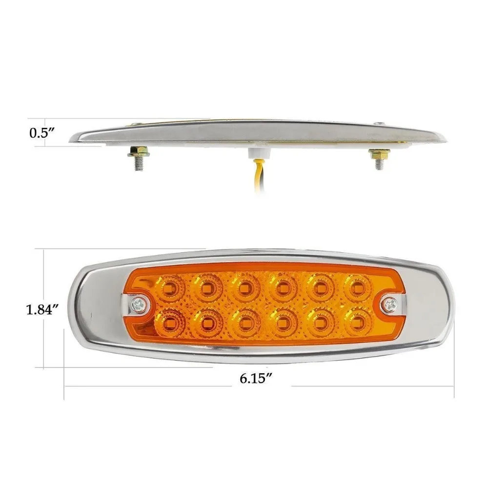 Новинка 20 шт. 6,1" светодиодный габаритный светильник 12 Светодиодный соединительный элемент Янтарный Светодиодный прожектор 12 в водонепроницаемый